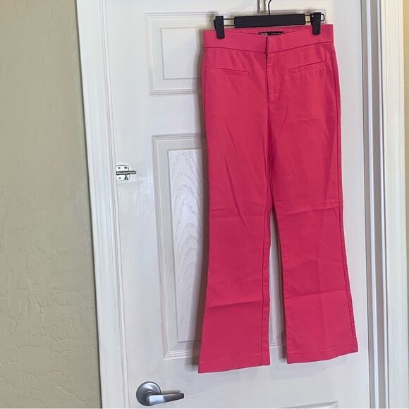 Zara Pink High Rise Cropped Pants Size Small - Picture 3 of 9